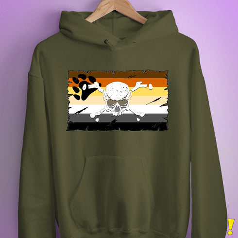 Bear Pride Pirate Flag Hoodie - Army
